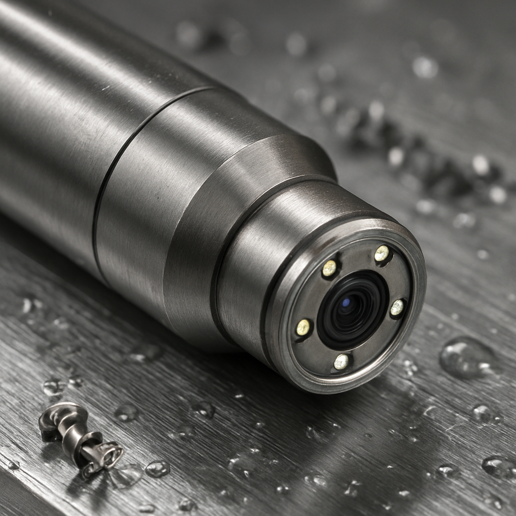 Camera in CNC boring bar — miniature module with LED illumination for bore inspection