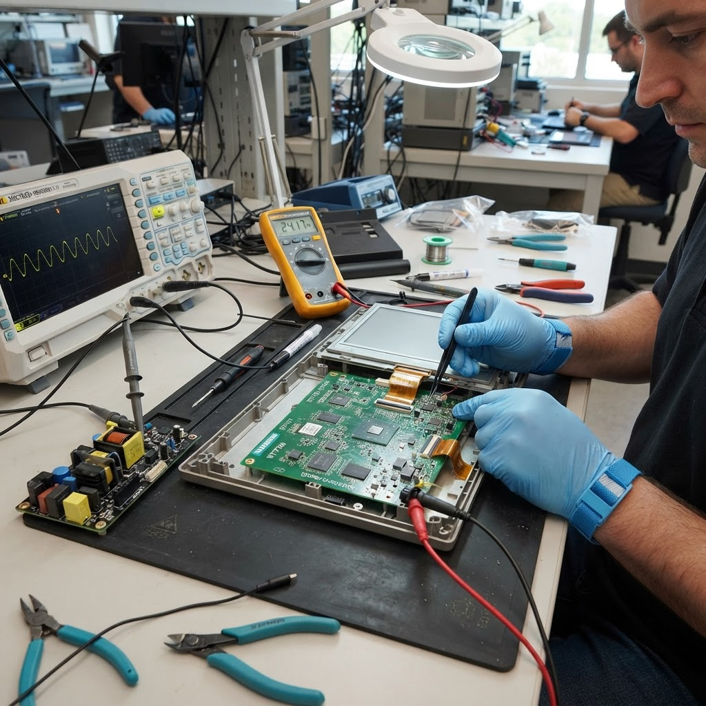 HMI Panel Repair — Siemens, Mitsubishi, Weintek, Schneider, Omron, Delta and 15 Other Brands. No Touch, Black Screen, Dead Display. Gliwice, Silesia, Whole Poland.