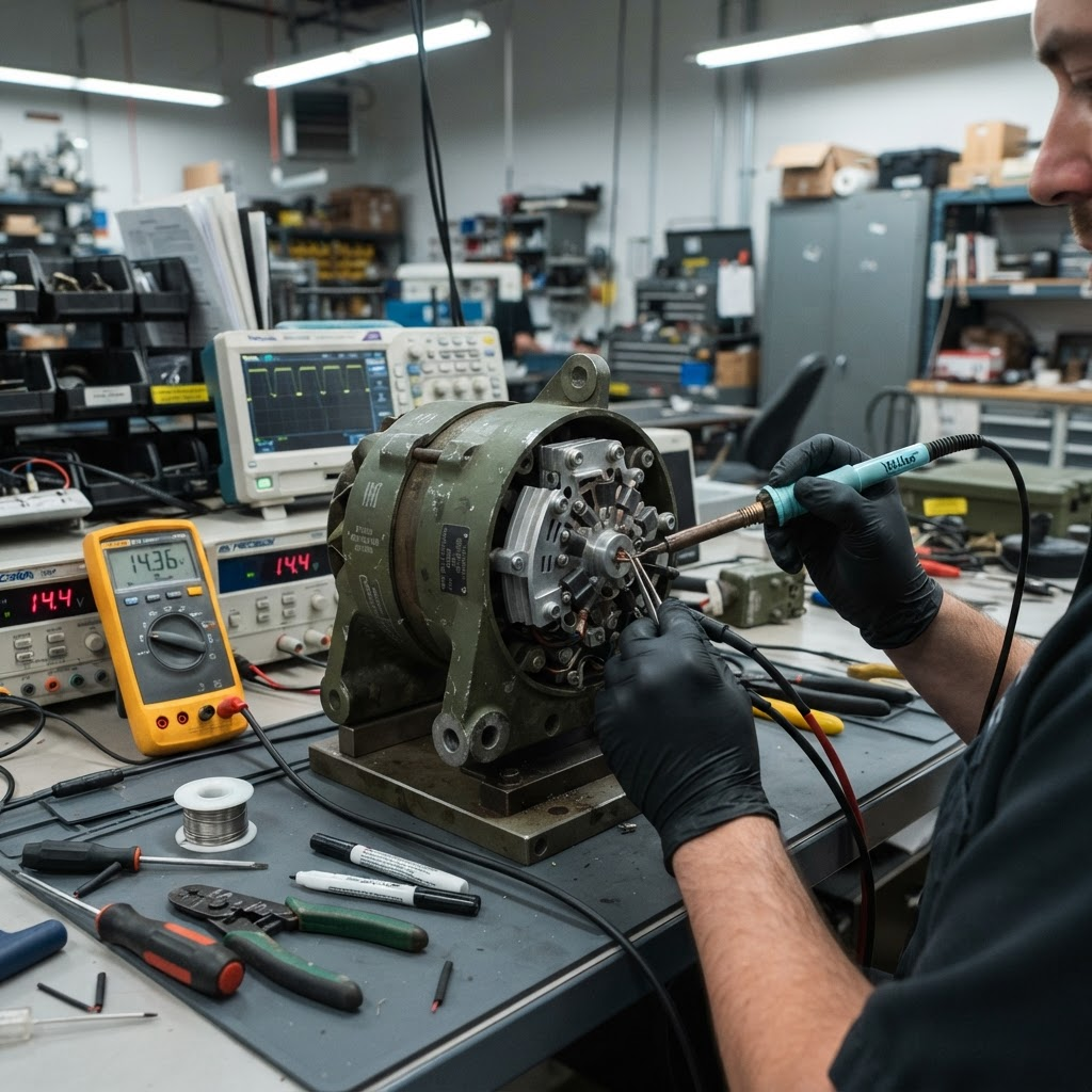 Military Rectifier, Battery Charger, and Onboard Power Supply Repair — Star, Jelcz, Rosomak, Field Generators. Defense Electronics Service in Poland.